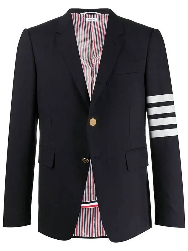 Plain Weave Suiting 4 Bar Classic Sport Jacket Jacket Navy - THOM BROWNE - BALAAN 2