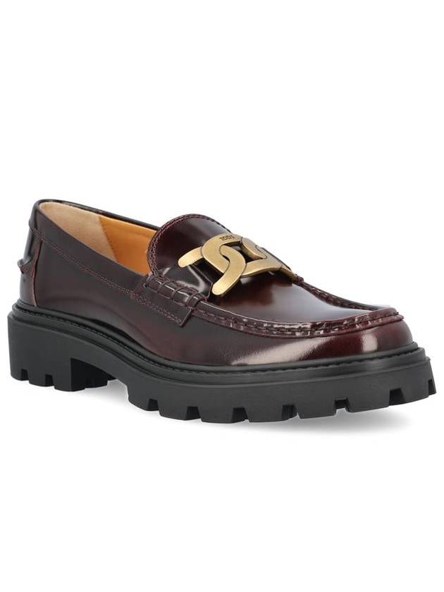 Women's Kate Metal Chain Leather Loafer Brown - TOD'S - BALAAN 3