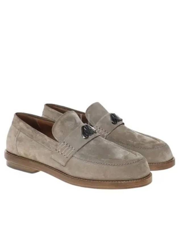 Seal Plaque Suede Loafers Brown - ALEXANDER MCQUEEN - BALAAN 2