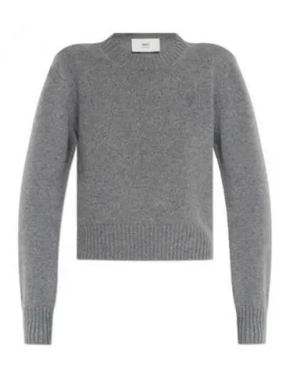 De Coeur Logo Crew Neck Cashmere Knit Top Grey - AMI - BALAAN 2