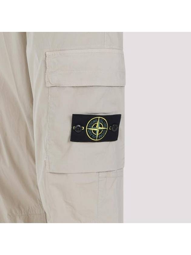 Stretch Cotton Tella Parachute Straight Pants Beige - STONE ISLAND - BALAAN 7