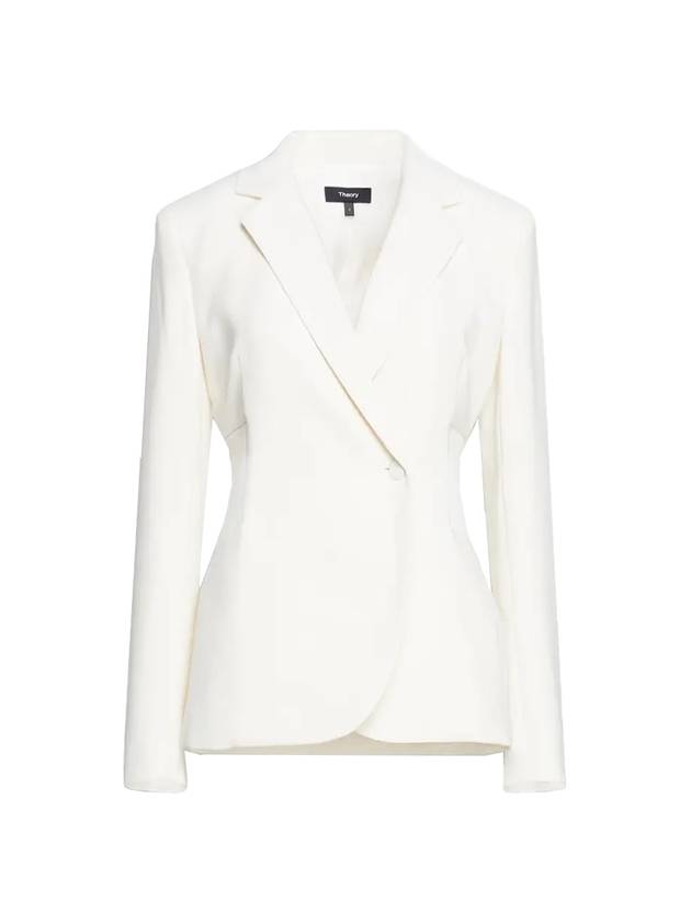 Staples Admiral Crepe Blazer Jacket White - THEORY - BALAAN 1