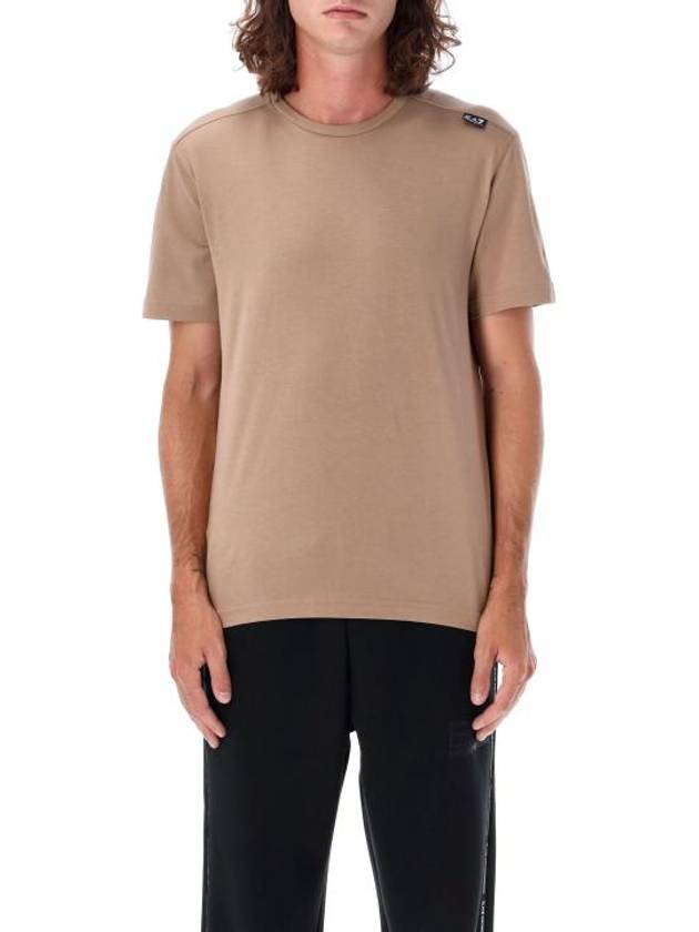 Logo series crew neck cotton short sleeve t shirt beige - EMPORIO ARMANI - BALAAN 1