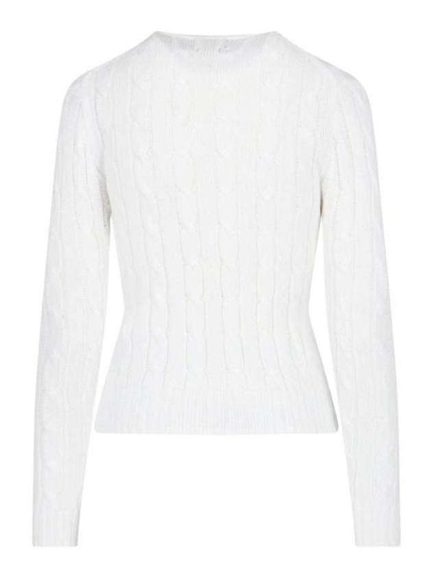 Embroidered Logo Pony Cable Knit Top White - POLO RALPH LAUREN - BALAAN 3