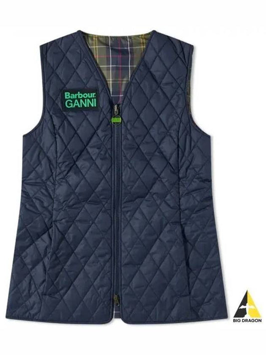 Betty Reversible Diamond Quilting Vest Navy - BARBOUR - BALAAN 2