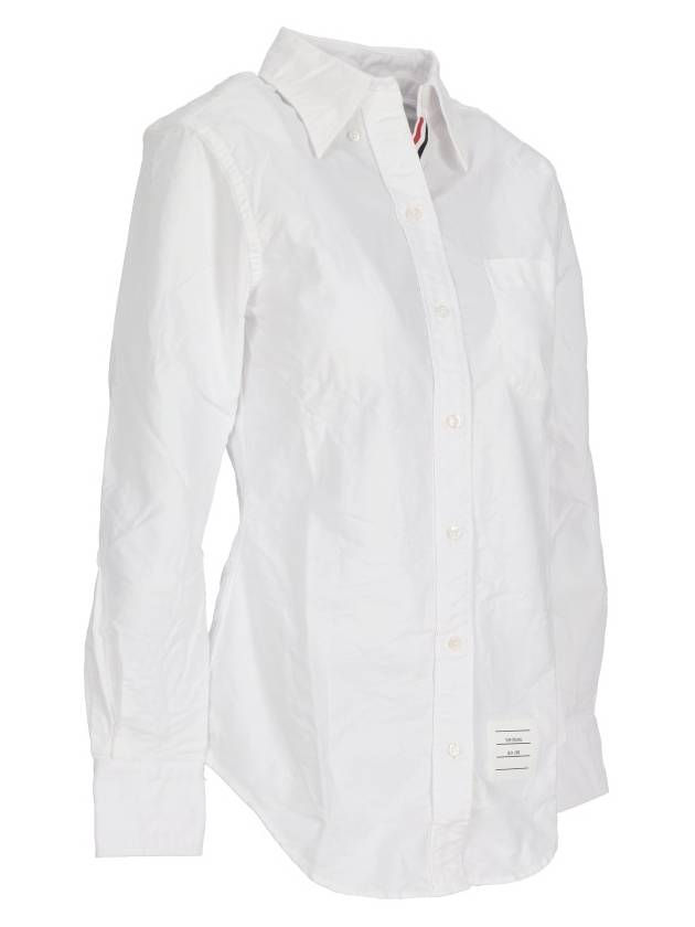 Button Down Cotton Oxford Long Sleeve Shirt White - THOM BROWNE - BALAAN 4