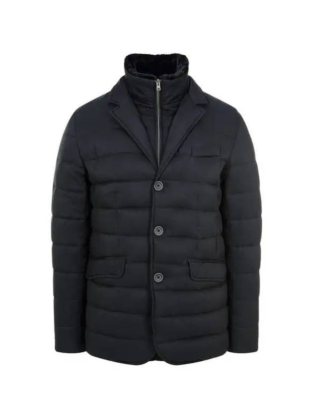 Men s fur collar goose down single padded jacket black 270267 - HERNO - BALAAN 1