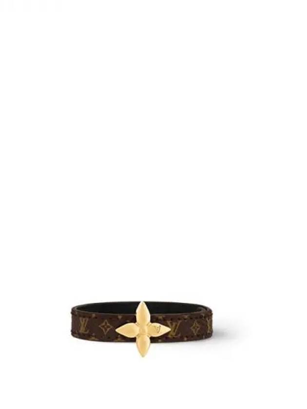 Louis Vuitton Mini Flowergram Monogram Leather Bracelet Brown - LOUIS VUITTON - BALAAN 2