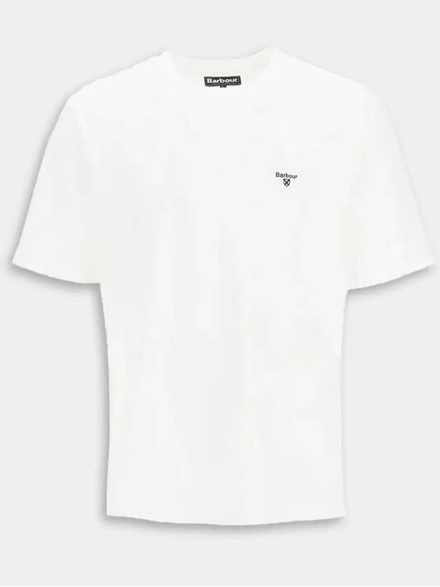 Embroidered Logo Round Neck Short Sleeve T-shirt White - BARBOUR - BALAAN 2