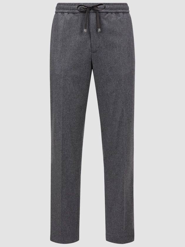 Cashmere blend jogger straight pants dark gray - MONCLER - BALAAN 2