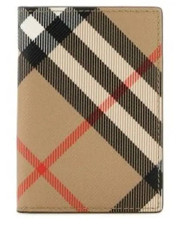 Check Pattern Two-Fold Card Wallet Beige - BURBERRY - BALAAN 2