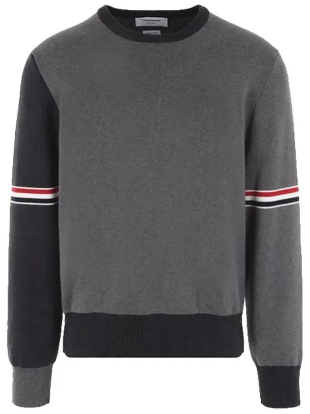 RWB Striped Crew Neck Knit Top Grey - THOM BROWNE - BALAAN 3