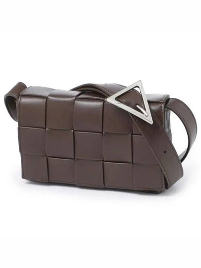 Cassette Intrecciato Small Leather Cross Bag Brown - BOTTEGA VENETA - BALAAN 2