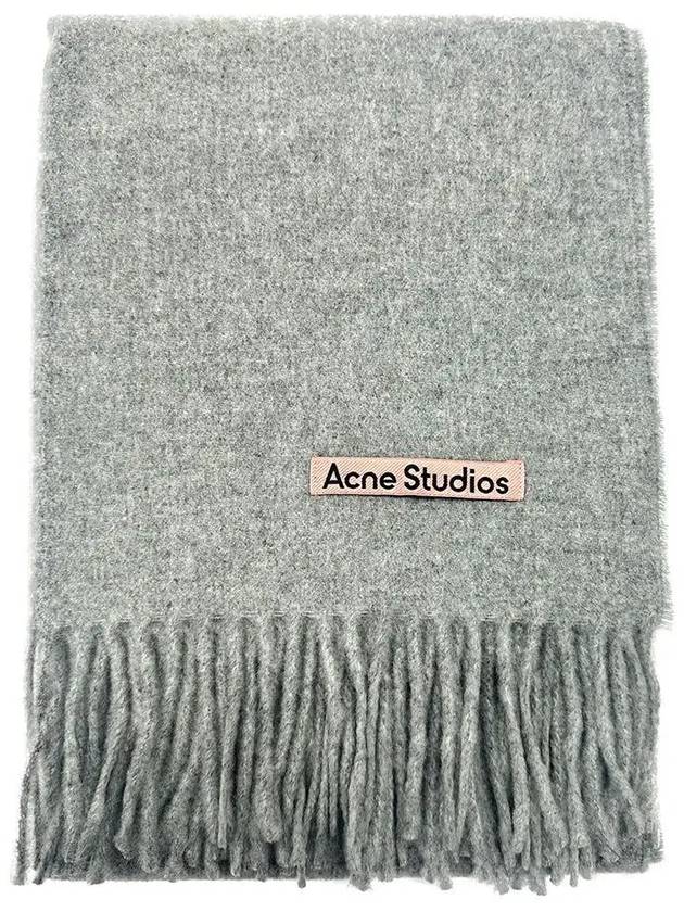 Wool Fringe Muffler Narrow Light Gray Melange CA0210 X92 - ACNE STUDIOS - BALAAN 2