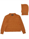 Hood set loose fit V neck knit orange - SMITH ARMOR - BALAAN 3