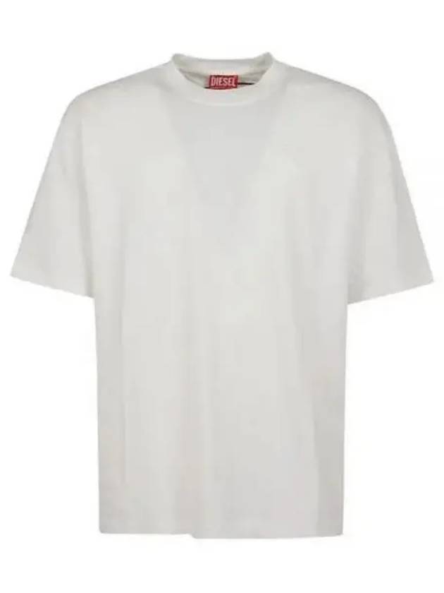 Maxi Oval D Embroidery Short Sleeve T-Shirt White - DIESEL - BALAAN 2