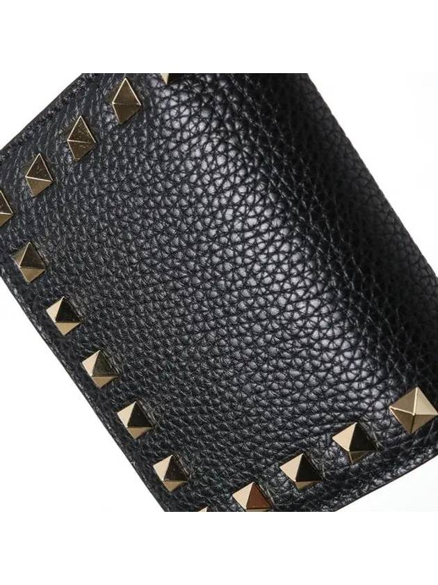 Rockstud Logo Half Wallet Black - VALENTINO - BALAAN 7