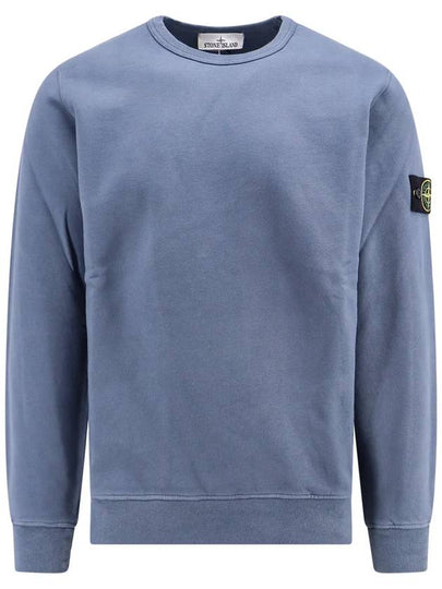 Wappen Patch Crew Neck Cotton Sweatshirt Blue - STONE ISLAND - BALAAN 2