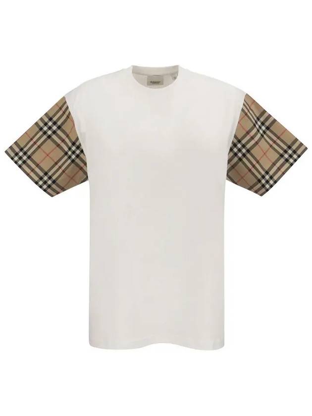 Vintage Check Sleeve Short Sleeve T-Shirt White - BURBERRY - BALAAN 3