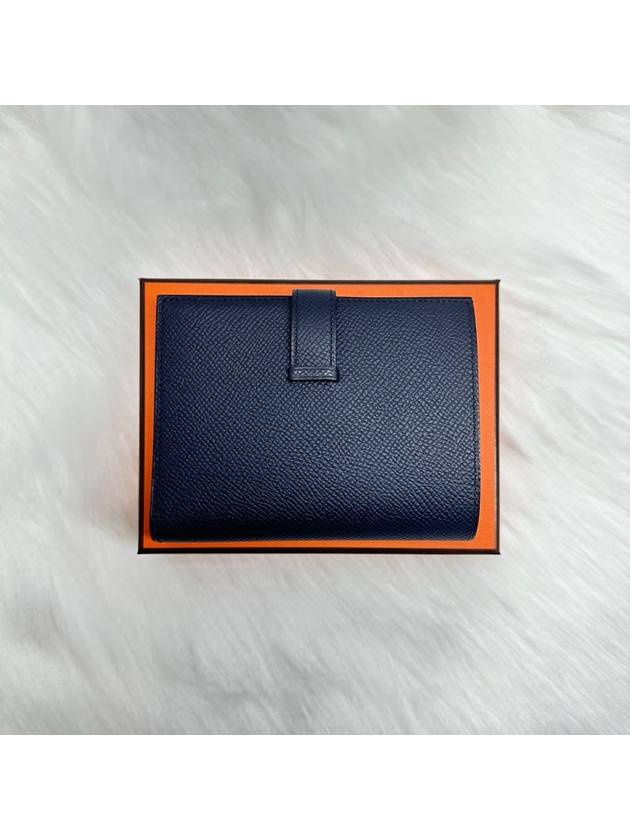 Bearn Compact Half Wallet Blue Indigo - HERMES - BALAAN 3