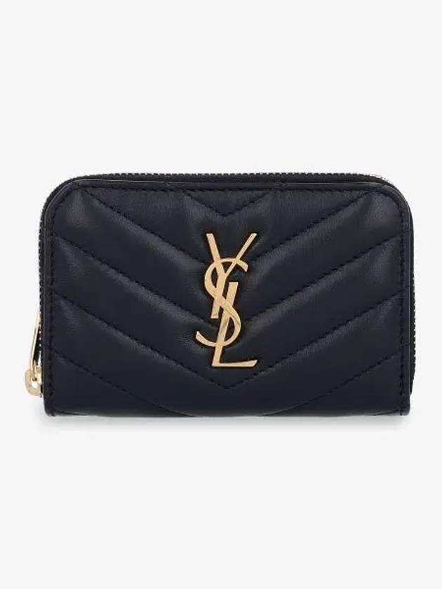 Cassandra Leather Card Wallet Black - SAINT LAURENT - BALAAN 2