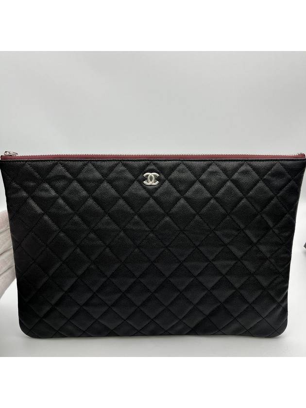 Classic Large Clutch Caviar Black Silver A82552 - CHANEL - BALAAN 3