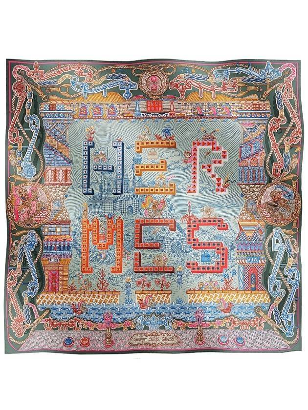 Super Silk Quest 90 Scarf Burt Armand Rose - HERMES - BALAAN 1