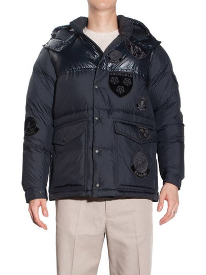 Men's Hyoseris Logo Patch Down Padding Black - MONCLER - BALAAN 2