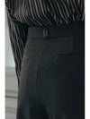 Double Tuck Wide Belt Slacks CHARCOAL - ILROZE - BALAAN 8