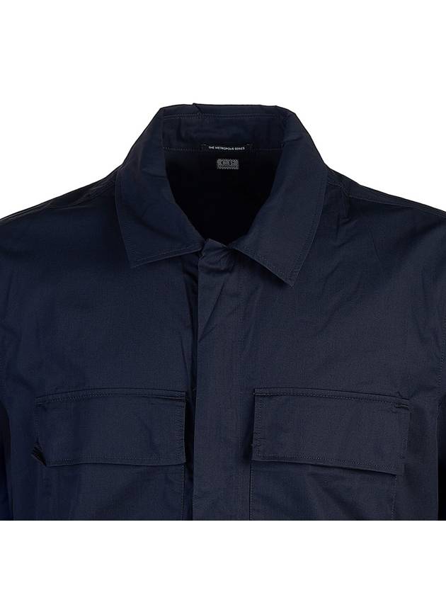 Metropolis Series Gabardine Pocket Long Sleeve Shirt Navy - CP COMPANY - BALAAN 5