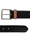 Signature Striped Leather Belt Black - PAUL SMITH - BALAAN 4