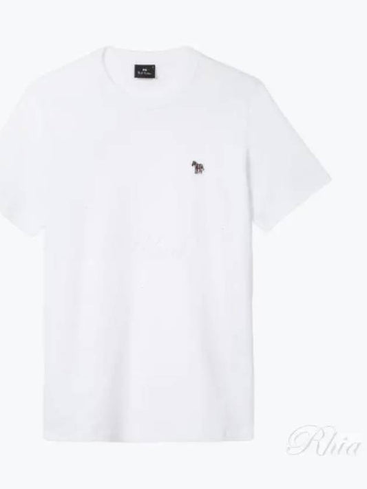 Zebra Logo Crew Neck Cotton Short Sleeve T-Shirt White - PAUL SMITH - BALAAN 2