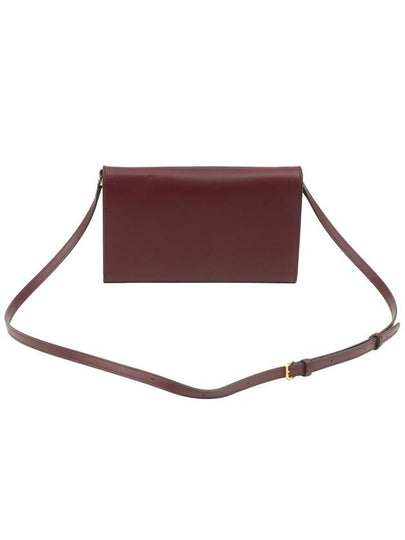 Burgundy leather Hazelmere lettering logo print mini cross bag - BURBERRY - BALAAN 2