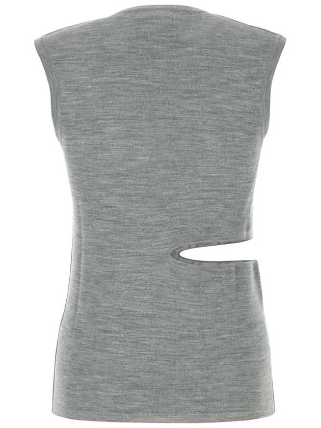 Cutout Reversible Wool Sleeveless Grey - FENDI - BALAAN 3