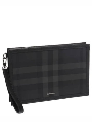 Check small leather clutch - BURBERRY - BALAAN 1