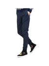 Side Zipper Banding Silk Jogger Straight Pants Navy - LANVIN - BALAAN 1