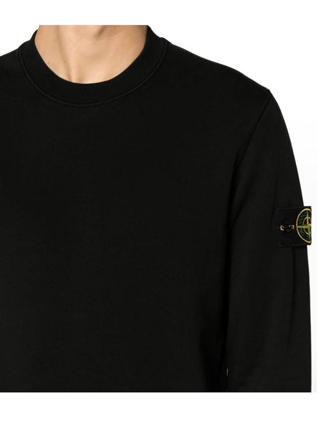 Wappen Patch Garment Dyed Sweatshirt Black - STONE ISLAND - BALAAN 6