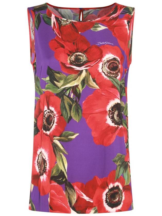 Flower Print Sleeveless Top - DOLCE&GABBANA - BALAAN 1