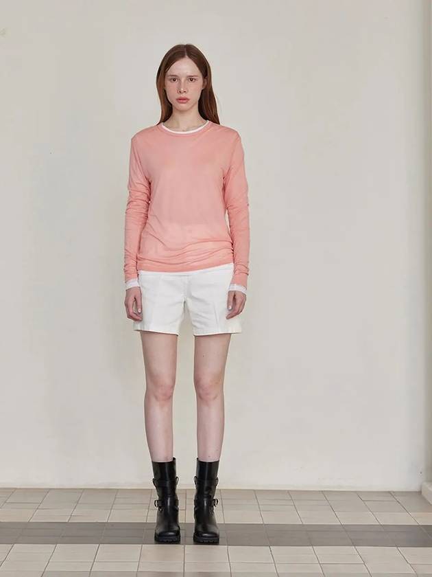 See through tencel long sleeve t shirt pink - LESEIZIEME - BALAAN 3