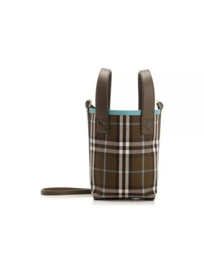 Mini London Check Tote Bag Olive - BURBERRY - BALAAN 2