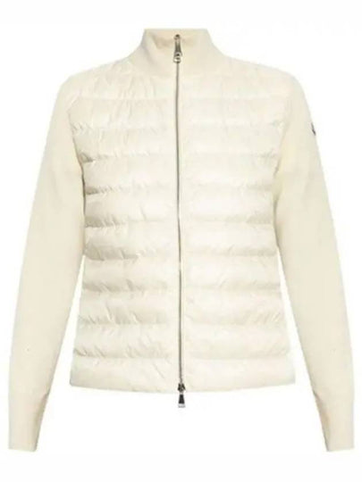 Logo Patch Padded Cardigan Cream - MONCLER - BALAAN 2