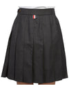 Wool Pleated Skirt Dark Gray - THOM BROWNE - BALAAN 7