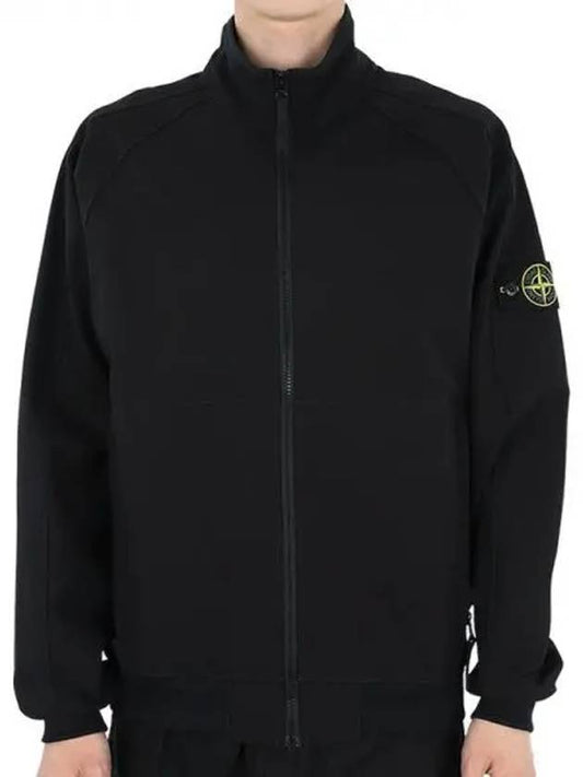 Stretch Technical Fleece Nylon Bomber Jacket Black - STONE ISLAND - BALAAN 2