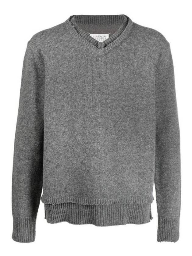 Men's 4 Stitch Elbow Patch Knit Top Grey - MAISON MARGIELA - BALAAN 2