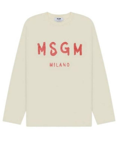 Logo Long Sleeve T-Shirt Cream - MSGM - BALAAN 2