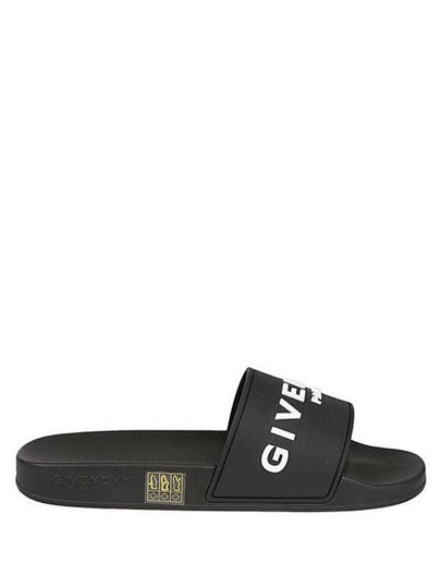 Logo Rubber Slide Slippers Black - GIVENCHY - BALAAN 2