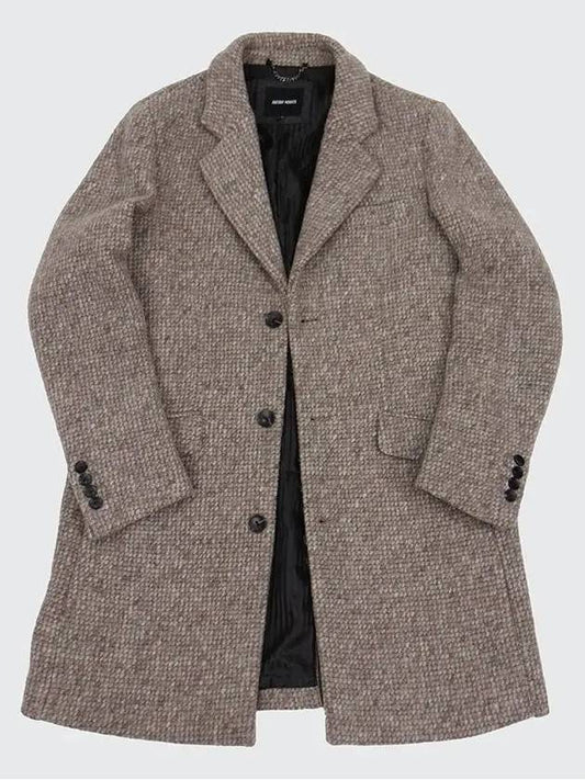 Beige wool blend basic notched lapel collar coat CO115 - IKALOOOK - BALAAN 1