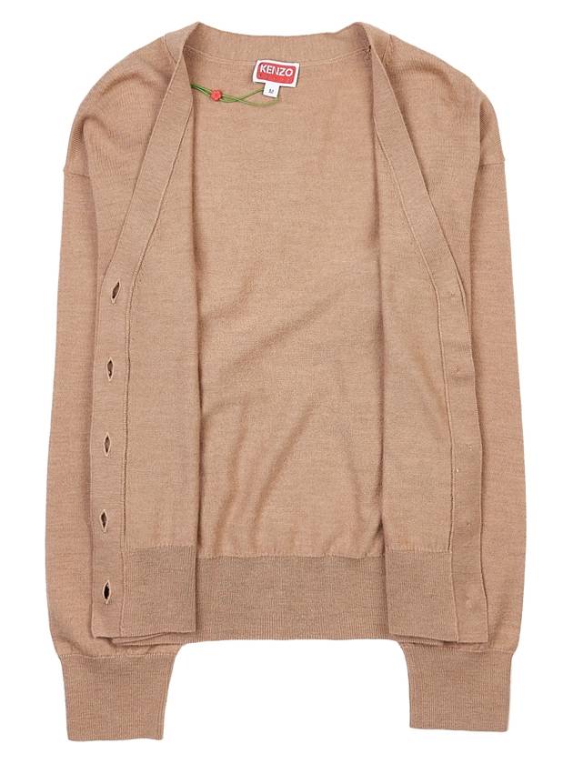 Boke Flower Embroidered Wool Cardign Beige - KENZO - BALAAN 10