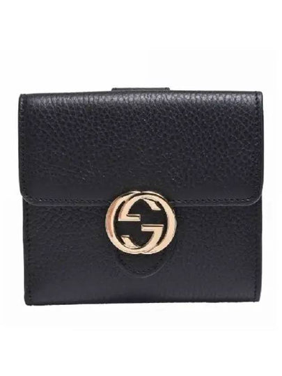 GG Interlocking Half Wallet Black - GUCCI - BALAAN 2