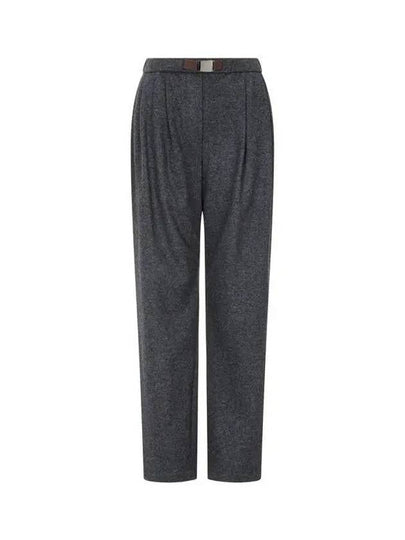 Women s Cashmere Belted Banding Pants Charcoal Gray - BRUNELLO CUCINELLI - BALAAN 1